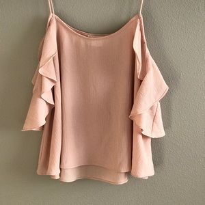 Blush Colored, Off the shoulder, Cropped blouse